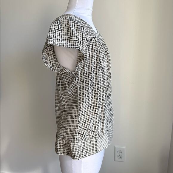 TWELFTH STREET BY CYNTHIA VINCENT BLACK AND WHITE SILK BLOUSE SIZE SMALL - Picture 2 of 7